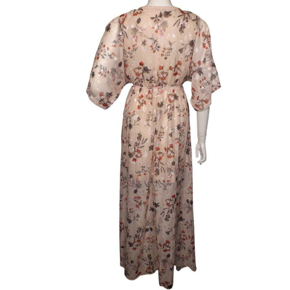 BALTIC BORN Maxi Dress, S, Pink/Multicolor Floral, Kimono sleeve, V-neck, Long - Picture 10 of 14